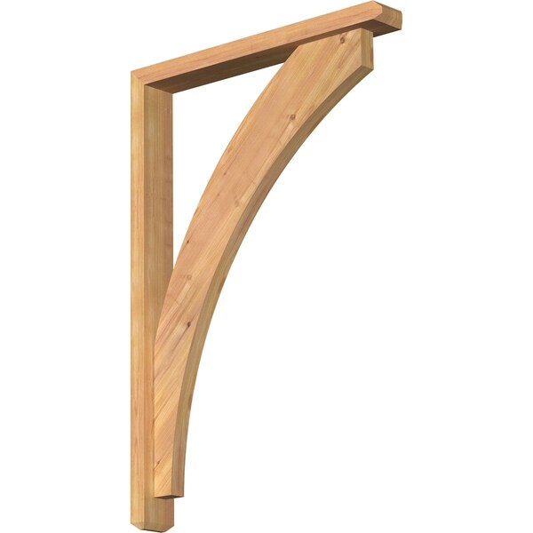 Ekena Millwork Thorton Craftsman Smooth Bracket w/ Offset Brace, Western Red Cedar, 3 1/2"W x 26"D x 38"H BKT0402X26X38THR04SWR - main
